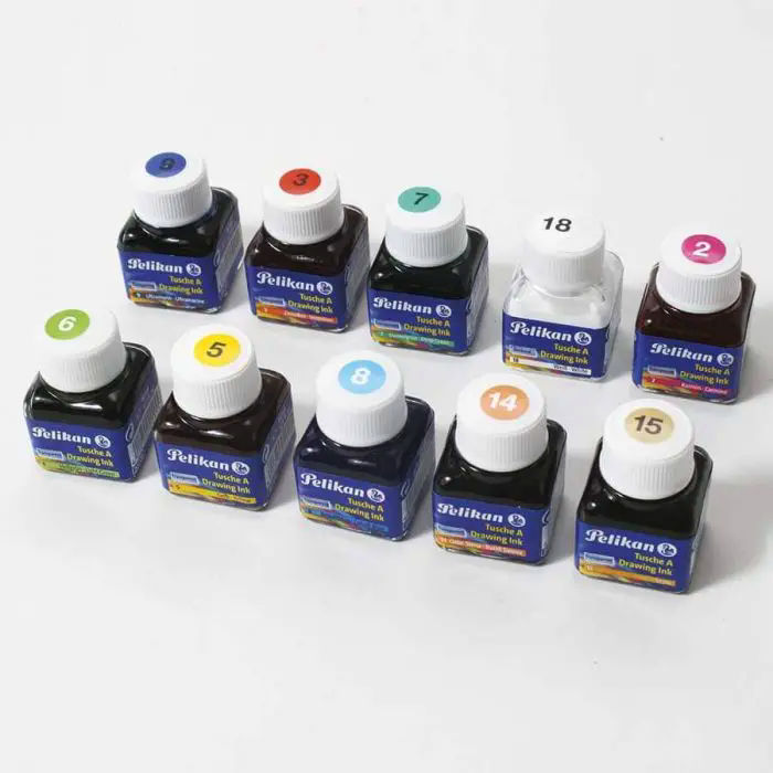 INCHIOSTRO DI CHINA IN FLACONCINO 10ML. ASSORTITO PEZZI 10