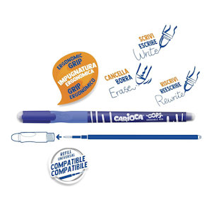 PENNA CANCELLABILE CARIOCA OOPS REFIL SOSTITUIBILE BLU pezzi 12