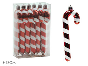 APPENDINO SOGGETTIO BASTONE CANDY ROSSO CM.H.13 CONF.6PZ. 402050 GENERAL