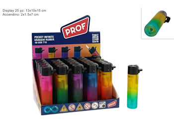ACCENDINO CON PIETRINA RICARICABILE TRASPARENTE BICOLOR PEZZI 50