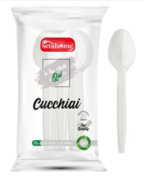 POSATE IN PLASTICA CUCCHIAIO CONF.25PZ. BIANCO SETABLU