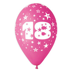 FESTA 18 ANNI ROSA PALLONCINI ALL AROUND D.12 CM.30 CONF.100PZ. BIGPARTY