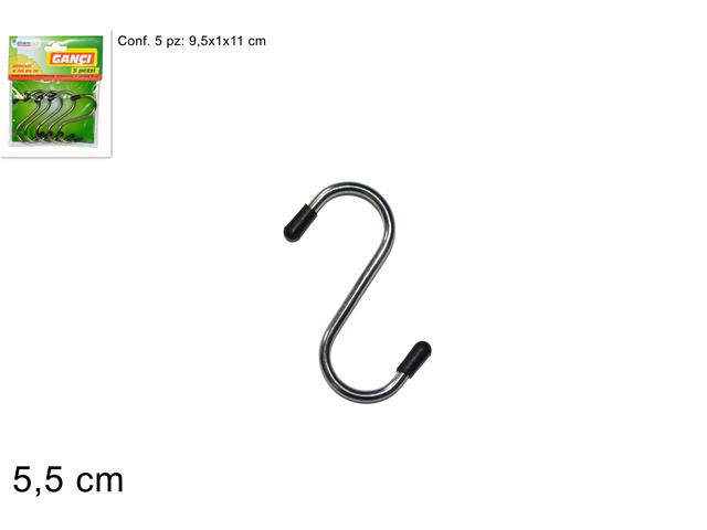 FERRAMENTA GANCI A S MULTIUSO 5,5CM CONF.5PZ