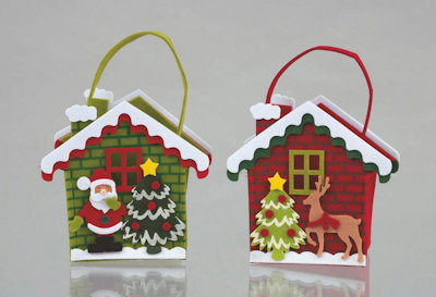 BABBO NATALE SOLO SACCO BORSETTA IN FELTRO FORMA CASETTA CM.15x11x27 EURONATALE