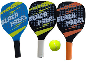 RACCHETTONI LISCI IN LEGNO CON PALLA TENNIS BEACH PADEL BP725 BTX