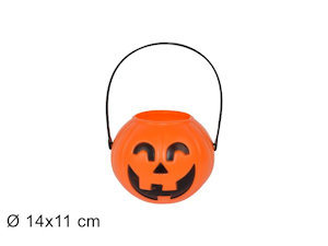 HALLOWEEN SECCHIELLO CESTINO IN PLASTICA ZUCCA CM.14x11 DUESSE