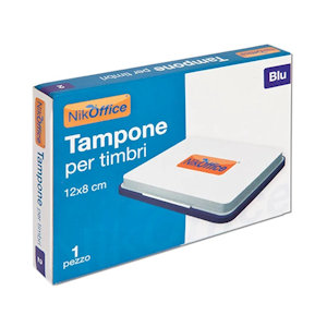 TIMBRO SOLO CUSCINETTO INCHIOSTRATO CM.12x8 BLU NIKOFFICE