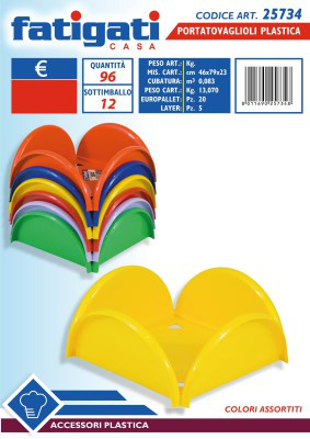 PORTATOVAGLIOLI IN PLASTICA COLOR FATIGATI
