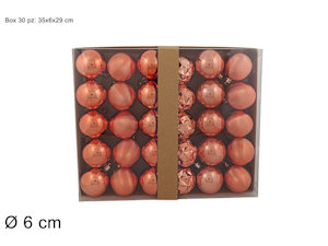 SFERE LUCIDE 6 CM. CONF. 30 PZ. IN SCATOLA RAME ASSORTITE DUESSE