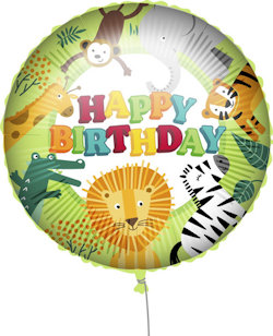 GENERICO GIUNGLA PALLONCINO MYLAR TONDO HAPPY BIRTDHAY CM.45 18 POLLICI BIGIEMME