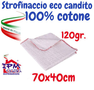 PAVIMENTO PANNO IN COTONE STROFINACCIO CANDIDO BIANCO CM.40x70 GR.120 IPM