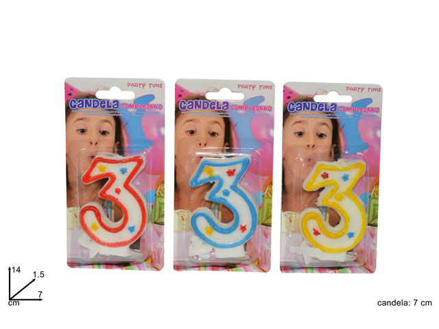 CANDELINA 3 COLORI N.3 IN BLISTER DUESSE