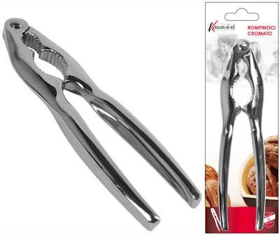 UTENSILE SCHIACCIANOCI IN METALLO CROMATO SU BLISTER KASAVIVA