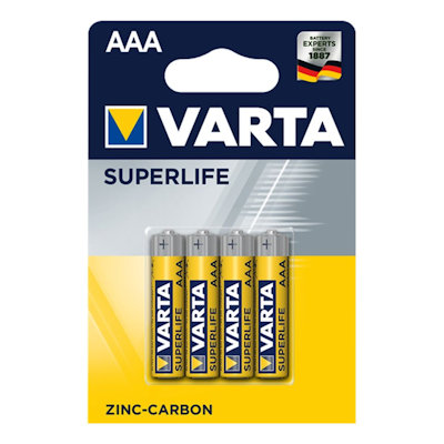 BATTERIA VARTA ZINCO CARBONE MINI STILO AAA CONF.4pz.