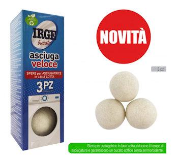BUCATO SFERE PER ASGIUGATRICE CONF.3PZ. IN LANA BIANCA IRGE