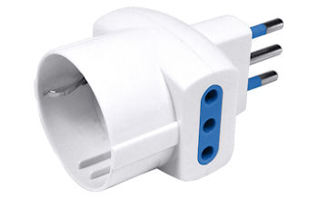 ADATTATORE CON 2 PRESE SPINA + 1 SCHUKO10A