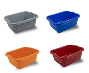 BACINELLA RETTANGOLARE 10LT. CM.38x30x16 COLORI ASSORTITI BELLI E FORTI
