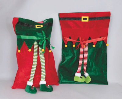 BABBO NATALE SOLO SACCO IN PANNO VELLUTO DECORO FOLLETTO CM.50x70 EURONATALE