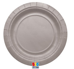 BIO IN CARTA PIATTI CM.18 ARGENTO MATTO CONF.25PZ. BIGPARTY