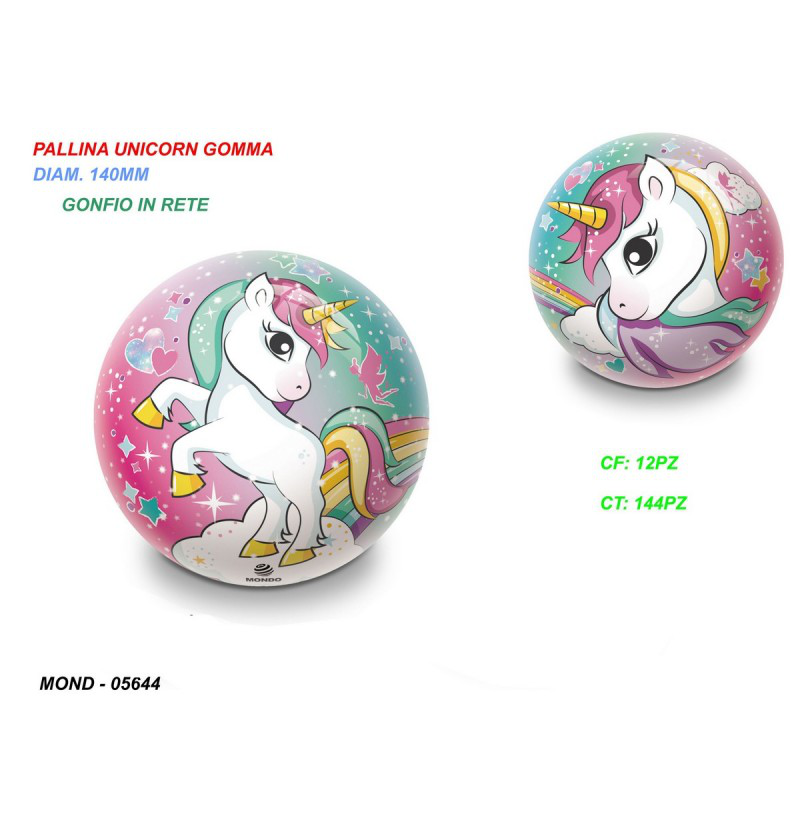 MINI PALLA D.140 PVC PERS. F. UNICORNO MONDO 05644