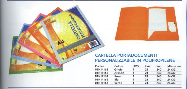 CARTELLA IN POLIPROPILENE PORTADOCUMENTI PERSONALIZZABILE A4 VERDE NIKOFFICE