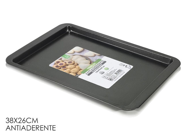 TEGLIA PIZZA BASSA RETTANGOLARE CM.38x26xH.2 ANTIADERENTE 587634 GENERAL