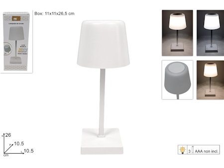 LAMPADA DA TAVOLA CON ACCENSIONE PUSH A BATTERIA CM.H.26xD10 DUESSE