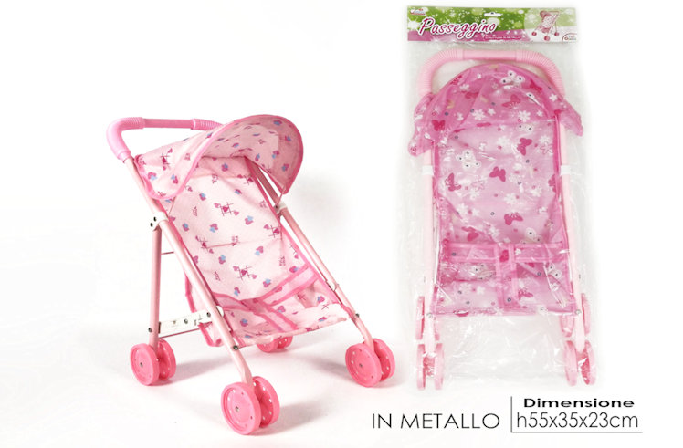 ACCESSORI NEONATO PASSEGGINO IN METALLO ROSA RICHIUDIBILE IN BUSTA 101245 GENERA