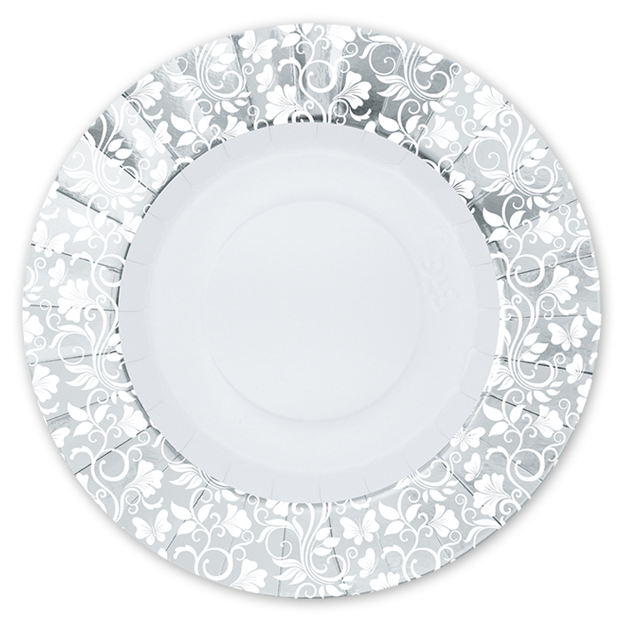 CELEBRITY ARGENTO METAL PIATTI CM.30 CONF.8 PZ. BIGPARTY