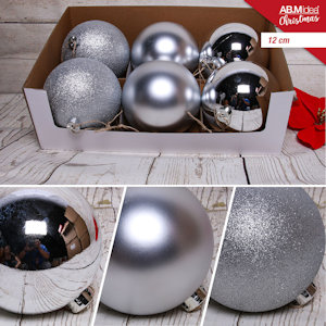 SFERE LUCIDE 12 CM. SATINATE ARGENTO IDEA'S