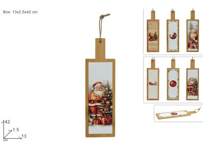 CENTROTAVOLA TAGLIERE IN CERAMICA E BAMBOO CON DECORI CM.13x42 DUESSE