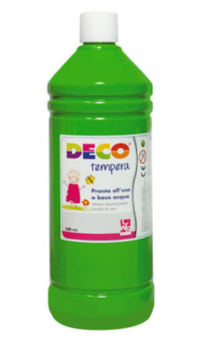 TEMPERA LIQUIDA FLACONE DA 500ML. VERDE MEDIO DECO CWR