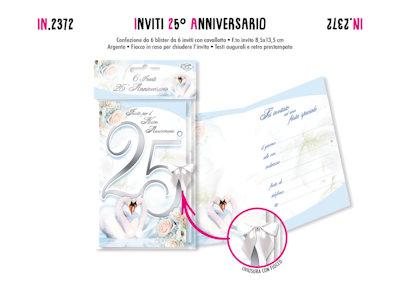 INVITO ANNIVERSARIO 25° INVITI CONF. DA 6PZ.