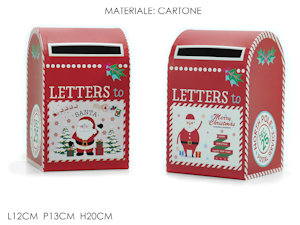 BABBO NATALE SOLO CASSETTA POSTA IN CARTONCINO CM.12x13xH.20 404462 GENERAL