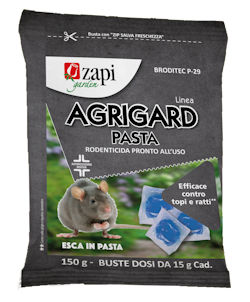ESCA PER TOPI IN PASTA BIOCIDA AGRIGARD BLU IN BUSTINA DA 150GR.