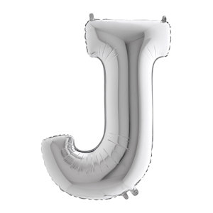 PALLONCINO MYLAR  cm.36 LETTERA ARGENTO J BIGPARTY