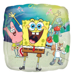SPONGEBOB PALLONCINO MYLAR QUADRATO 18 POLLICI CM.45 ROCCA