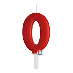 CANDELINA CERA TINY PLUMP CM.7 ROSSA N. 0 BIGPARTY