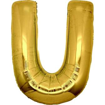 PALLONCINO MYLAR  LETTERA oro U cm.102 D.40 BIGPARTY