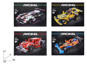 COSTRUZIONI KIT MATTONCINI MEZZI RACING PZ.184-187 MAZ.