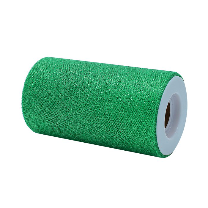 ROTOLO TULLE GLITTER H.CM.12.5 x 25MT. VERDE