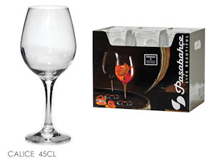 BICCHIERE CALICE 450ML. VETRO SET.6PZ. PER VINO AMBER 950966 GENERAL
