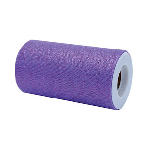 ROTOLO TULLE GLITTER H.CM.12.5 x 25MT. VIOLA