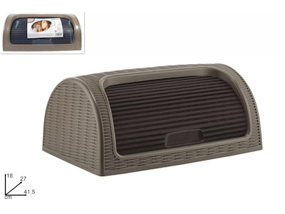 PORTAPANE IN PLASTICA EFFETTO RATTAN MARRONE CM.27x40xH.18 DUESSE