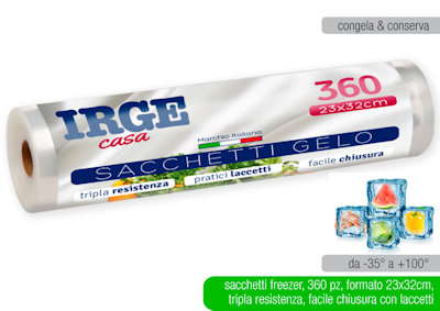 ALIMENTARE sacchetto freezer 23x32 ROTOLO SET.250PZ. IRGE