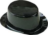 ACCESSORI TESTA CAPPELLO CILINDRO NERO IN PLASTICA