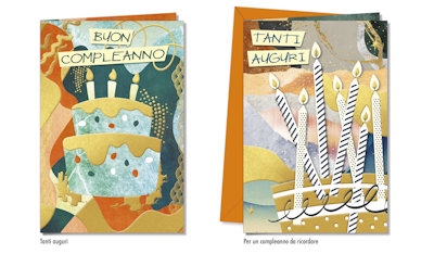 BIGLIETTI COMPLEANNO TORTA BC.9076 PEZZI 12