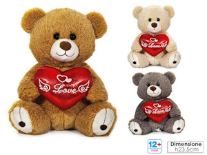 PELUCHE ORSO SEDUTO CON CUORE CON SCRITTA LOVE CM.23 718708 GENERAL