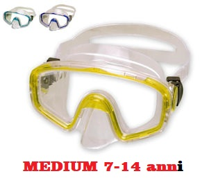 MASCHERA MEDIUM 7-14 ANNI CONCHIGLIA-MARTE VETRO TEMP. SCAT. CART. 75304-75318