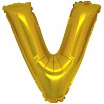 PALLONCINO MYLAR  LETTERA oro V cm.102 D.40 BIGPARTY
